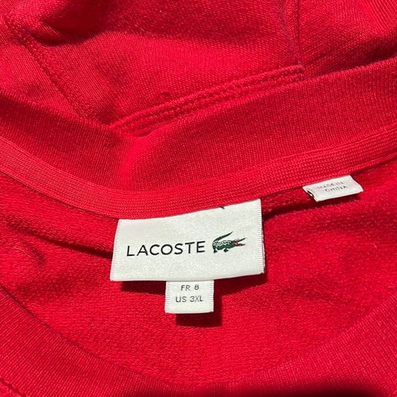 Lacoste Red Long Sleeve Tee - Picture 5 of 7